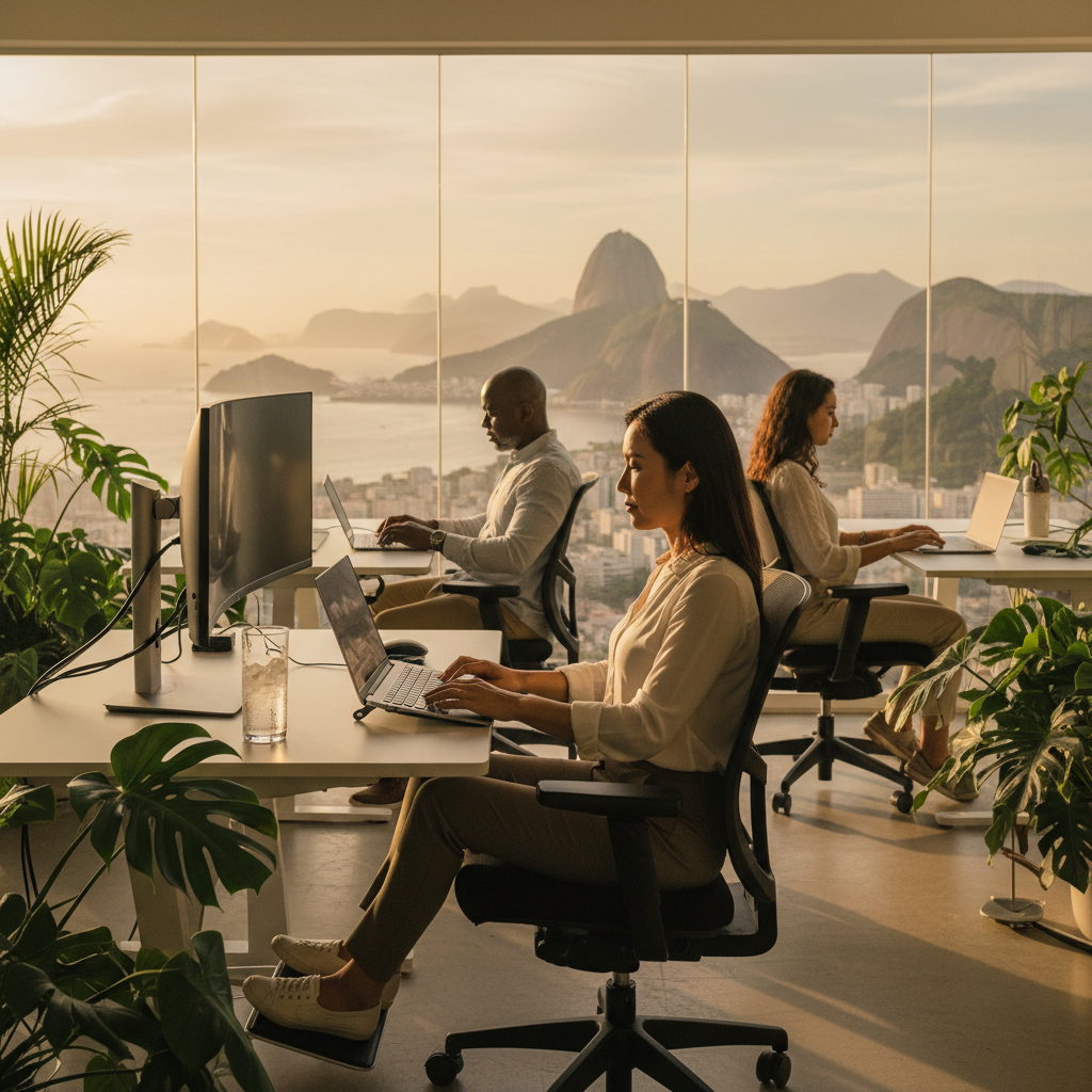 Ergonomiske sittestrategier for fjernarbeidere i fuktig klima som i Brasil