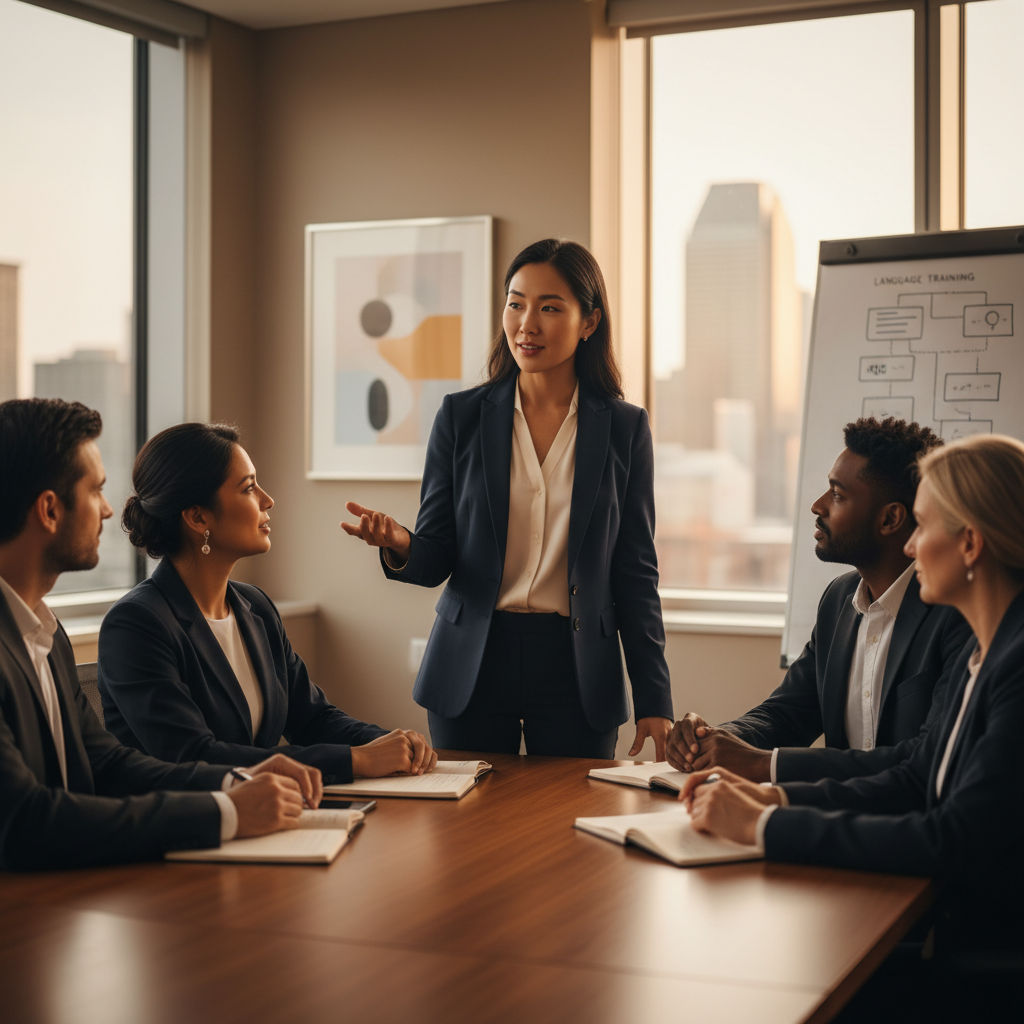 Tvåspråkiga styrelserum: Strategier för språkutbildning för chefer i Montréal