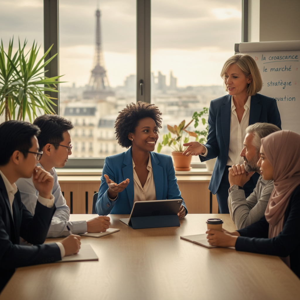 Ranskan liiketalouden kielitaidon koulutusresurssit kansainvälisille teknologia-ammattilaisille Pariisissa