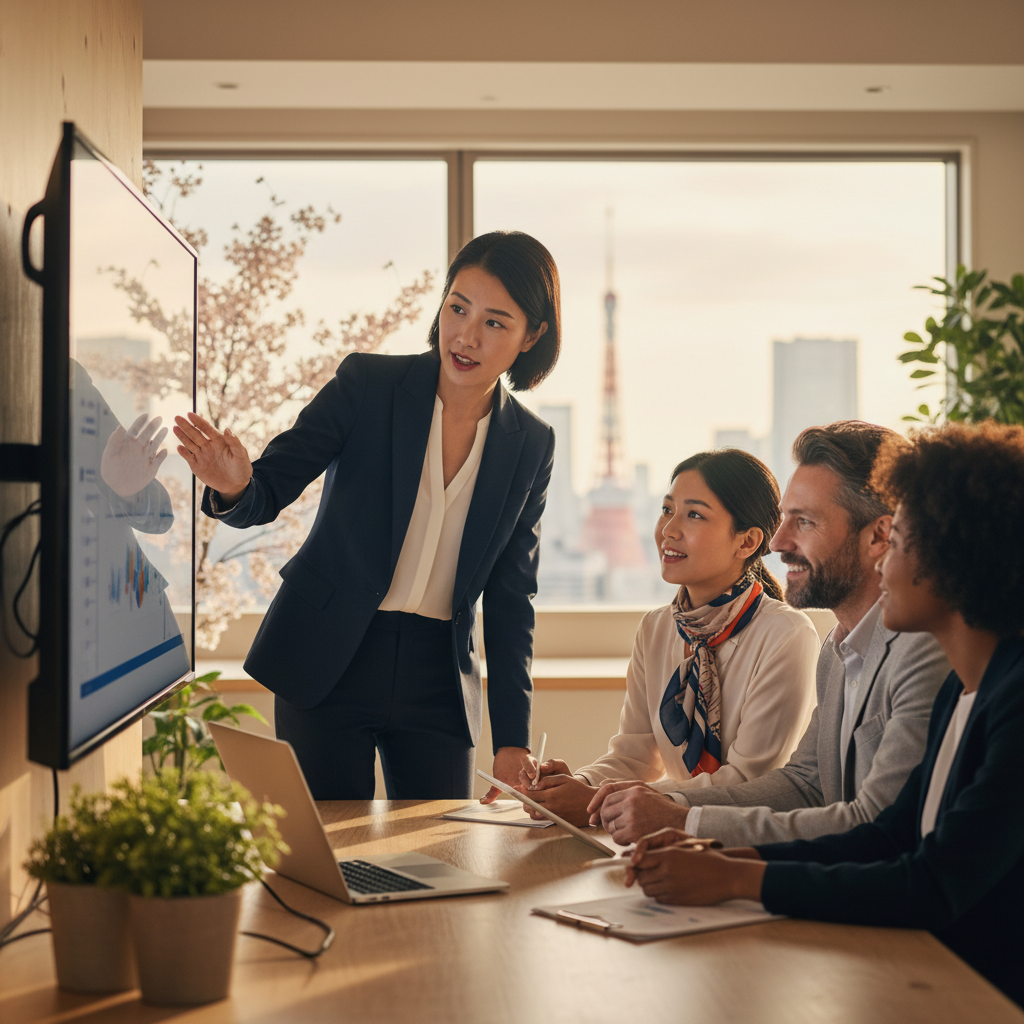 Navigace v síťování během sezóny Hanami a obchodní socializace v Tokiu a Osace